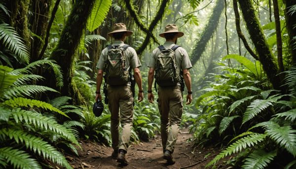 Explorer les forêts tropicales denses à la recherche de plantes